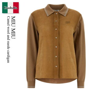 �y���ʌ���E�݌Ɍ���E�����ҏ����I�z �~���E�~���E / Miu Miu Camel Wool And Suede Cardigan / MMF01R F0040 / MMF01R SOOO18TK F0040 / MMF01RSOOO18TK / MMF01RSOOO18TK F0040 / MMF01RSOOO18TKF0040 / �J�[�f�B�K��