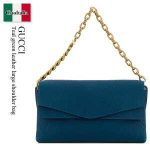 �y���ʌ���E�݌Ɍ���E�����ҏ����I�z �O�b�` / ���΂� / �J�o�� / Gucci Teal Green Leather Large Shoulder Bag / 857362 AAF1J / 857362 AAF1J 4406 / 857362AAF1J / 857362AAF1J 4406 / 857362AAF1J4406 / �V�����_�[�o�b�O�E�|�V