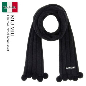 �y���ʌ���E�݌Ɍ���E�����ҏ����I�z �~���E�~���E / Miu Miu Charcoal Wool Blend Scarf / 5FS139 F0308 / 5FS139 180W F0308 / 5FS139180W / 5FS139180W F0308 / 5FS139180WF0308 / �}�t���[�E�X�g�[��
