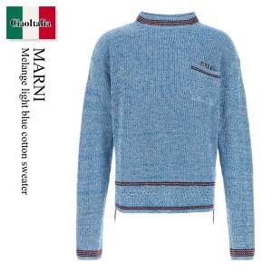 �y���ʌ���E�݌Ɍ���E�����ҏ����I�z �}���j / Marni Melange Light Blue Cotton Sweater / GCMG0483Q0UFC601 / GCMG0483Q0UFC601 MLB43 / GCMG0483Q0UFC601MLB43 / �j�b�g�E�Z�[�^�[