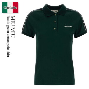 �y���ʌ���E�݌Ɍ���E�����ҏ����I�z �~���E�~���E / Miu Miu Bottle Green Cotton Polo Shirt / MJNA19 F0R3V / MJNA19 SOOO182D F0R3V / MJNA19SOOO182D / MJNA19SOOO182D F0R3V / MJNA19SOOO182DF0R3V / �|���V���c