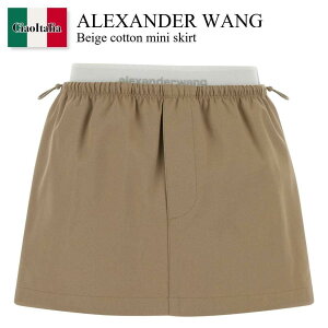 �y���ʌ���E�݌Ɍ���E�����ҏ����I�z �A���L�T���_�[���� / Alexander Wang Beige Cotton Mini Skirt / 1WC1265382 / 1WC1265382 240B / 1WC1265382240B / �~�j�X�J�[�g