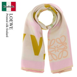 �y���ʌ���E�݌Ɍ���E�����ҏ����I�z ���G�x / Loewe Printed Silk Foulard / FSA1SS7X03 / FSA1SS7X03 PINKYELLOW / FSA1SS7X03PINKYELLOW / �X�J�[�t