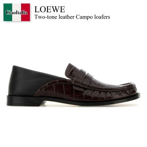 �y���ʌ���E�݌Ɍ���E�����ҏ����I�z ���G�x / Loewe Two-Tone Leather Campo Loafers / MLSC290X01 / MLSC290X01 DARKBROWNBLACK / MLSC290X01DARKBROWNBLACK / �h���X�V���[�Y�E�v�C�E�r�W�l�X�V���[�Y