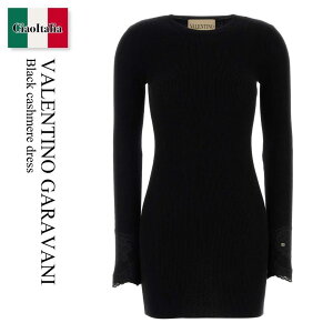 �y���ʌ���E�݌Ɍ���E�����ҏ����I�z �o�����`�m / Valentino Garavani Black Cashmere Dress / 7B0KC69G9SH / 7B0KC69G9SH 0NO / 7B0KC69G9SH0NO / �����s�[�X