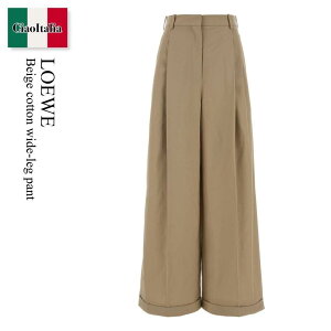 �y���ʌ���E�݌Ɍ���E�����ҏ����I�z ���G�x / Loewe Beige Cotton Wide-Leg Pant / S540Y04XMJ / S540Y04XMJ BEIGE / S540Y04XMJBEIGE / �p���c