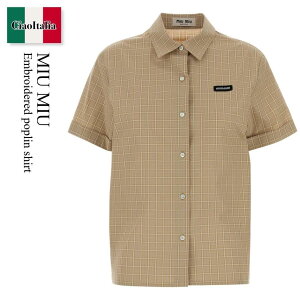 �y���ʌ���E�݌Ɍ���E�����ҏ����I�z �~���E�~���E / Miu Miu Embroidered Poplin Shirt / MK1933 F0627 / MK1933 SOOO183A F0627 / MK1933SOOO183A / MK1933SOOO183A F0627 / MK1933SOOO183AF0627 / �u���E�X�E�V���c