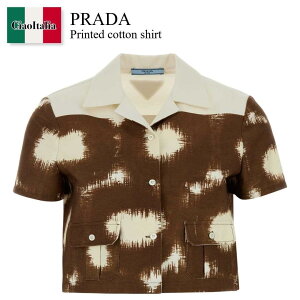 �y���ʌ���E�݌Ɍ���E�����ҏ����I�z �v���_ / Prada Printed Cotton Shirt / P412JS F0005 / P412JS OOO187Q F0005 / P412JSOOO187Q / P412JSOOO187Q F0005 / P412JSOOO187QF0005 / �u���E�X�E�V���c