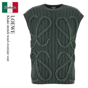 �y���ʌ���E�݌Ɍ���E�����ҏ����I�z ���G�x / Loewe Khaki Stretch Wool Oversize Vest / S359Y14KJI / S359Y14KJI KHAKIGREEN / S359Y14KJIKHAKIGREEN / �x�X�g�E�W��