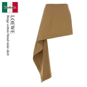 �y���ʌ���E�݌Ɍ���E�����ҏ����I�z ���G�x / Loewe Beige Cotton Blend Mini Skirt / S540Y08XCS / S540Y08XCS BEIGE / S540Y08XCSBEIGE / �~�j�X�J�[�g