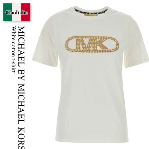 �y���ʌ���E�݌Ɍ���E�����ҏ����I�z �}�C�P���E�R�[�X / Michael By Michael Kors White Cotton T-Shirt / MS651SC97J / MS651SC97J BIANCO / MS651SC97JBIANCO / T�V���c�E�J�b�g�\�[