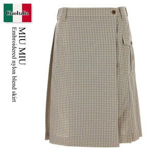 �y���ʌ���E�݌Ɍ���E�����ҏ����I�z �~���E�~���E / Miu Miu Embroidered Nylon Blend Skirt / MG2642 F0036 / MG2642 SOOO19CW F0036 / MG2642SOOO19CW / MG2642SOOO19CW F0036 / MG2642SOOO19CWF0036 / �X�J�[�g