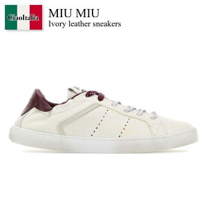 �y���ʌ���E�݌Ɍ���E�����ҏ����I�z �~���E�~���E / Miu Miu Ivory Leather Sneakers / 5E532E F0C65 / 5E532E F0052KJ F0C65 / 5E532EF0052KJ / 5E532EF0052KJ F0C65 / 5E532EF0052KJF0C65 / �X�j�[�J�[