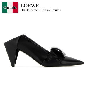 �y���ʌ���E�݌Ɍ���E�����ҏ����I�z ���G�x / Loewe Black Leather Origami Mules / L814S01XB2 / L814S01XB2 BLACK / L814S01XB2BLACK / �p���v�X