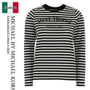 �y���ʌ���E�݌Ɍ���E�����ҏ����I�z �}�C�P���E�R�[�X / Michael By Michael Kors Embroidered Cotton T-Shirt / MS6520JKWZ / MS6520JKWZ BLACKWHITE / MS6520JKWZBLACKWHITE / T�V���c�E�J�b�g�\�[
