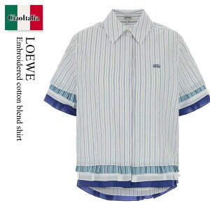 �y���ʌ���E�݌Ɍ���E�����ҏ����I�z ���G�x / Loewe Embroidered Cotton Blend Shirt / S540Y05XCW / S540Y05XCW WHITEMULTICOLOR / S540Y05XCWWHITEMULTICOLOR / �u���E�X�E�V���c