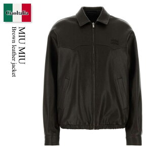�y���ʌ���E�݌Ɍ���E�����ҏ����I�z �~���E�~���E / Miu Miu Brown Leather Jacket / MPW009 F0003 / MPW009 SOOO19E6 F0003 / MPW009SOOO19E6 / MPW009SOOO19E6 F0003 / MPW009SOOO19E6F0003 / �W���P�b�g