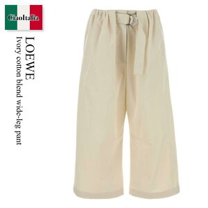 �y���ʌ���E�݌Ɍ���E�����ҏ����I�z ���G�x / Loewe Ivory Cotton Blend Wide-Leg Pant / S540Y04XNM / S540Y04XNM IVORY / S540Y04XNMIVORY / �p���c