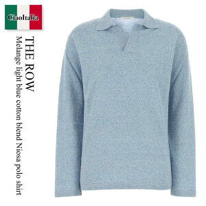 �y���ʌ���E�݌Ɍ���E�����ҏ����I�z �U�E���E / The Row Melange Light Blue Cotton Blend Niosa Polo Shirt / 10707 Y971 / 10707 Y971 IBU / 10707Y971 / 10707Y971 IBU / 10707Y971IBU / �|���V���c