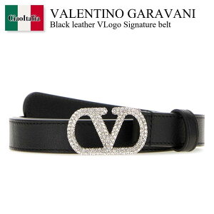 �y���ʌ���E�݌Ɍ���E�����ҏ����I�z �o�����`�m / Valentino Garavani Black Leather Vlogo Signature Belt / 8W0T0SM7DHQ / 8W0T0SM7DHQ EDM / 8W0T0SM7DHQEDM / �x���g