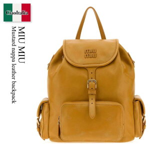 �y���ʌ���E�݌Ɍ���E�����ҏ����I�z �~���E�~���E / ���΂� / �J�o�� / Miu Miu Mustard Nappa Leather Backpack / 5BZ042 F0R55 / 5BZ042 AF6P F0R55 / 5BZ042AF6P / 5BZ042AF6P F0R55 / 5BZ042AF6PF0R55 / �o�b�N�p�b�N�E�����b