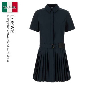 �y���ʌ���E�݌Ɍ���E�����ҏ����I�z ���G�x / Loewe Navy Blue Cotton Blend Mini Dress / S359Y09XKP / S359Y09XKP NAVYBLUE / S359Y09XKPNAVYBLUE / �����s�[�X
