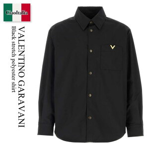 �y���ʌ���E�݌Ɍ���E�����ҏ����I�z �o�����`�m / Valentino Garavani Black Stretch Polyester Shirt / 9V3CIO06BET / 9V3CIO06BET 0NO / 9V3CIO06BET0NO / �V���c