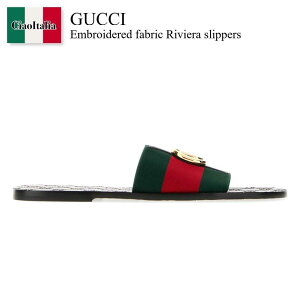 �y���ʌ���E�݌Ɍ���E�����ҏ����I�z �O�b�` / Gucci Embroidered Fabric Riviera Slippers / 871759 HAAOZ / 871759 HAAOZ 8449 / 871759HAAOZ / 871759HAAOZ 8449 / 871759HAAOZ8449 / �T���_��