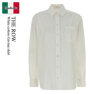 �y���ʌ���E�݌Ɍ���E�����ҏ����I�z �U�E���E / The Row White Cotton Gavina Shirt / 10477 W4393 / 10477 W4393 WHT / 10477W4393 / 10477W4393 WHT / 10477W4393WHT / �u���E�X�E�V���c