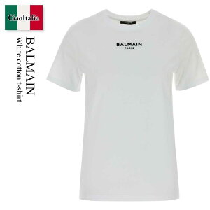 �y���ʌ���E�݌Ɍ���E�����ҏ����I�z �o���}�� / Balmain White Cotton T-Shirt / HF1EF000BD10 / HF1EF000BD10 GAB / HF1EF000BD10GAB / T�V���c�E�J�b�g�\�[