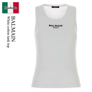 �y���ʌ���E�݌Ɍ���E�����ҏ����I�z �o���}�� / Balmain White Cotton Tank Top / HF1EB075BD10 / HF1EB075BD10 GAB / HF1EB075BD10GAB / �^���N�g�b�v