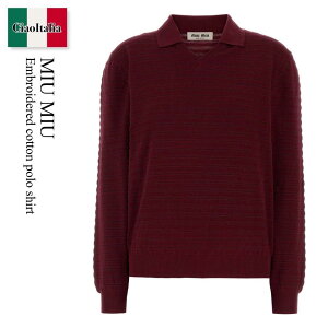 �y���ʌ���E�݌Ɍ���E�����ҏ����I�z �~���E�~���E / Miu Miu Embroidered Cotton Polo Shirt / MML05R F0399 / MML05R SOOO184Q F0399 / MML05RSOOO184Q / MML05RSOOO184Q F0399 / MML05RSOOO184QF0399 / �|���V���c