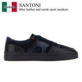 【数量限定・在庫限り・早い者勝ち！】 サントーニ / Santoni Blue Leather And Suede Sport Sneakers / MBGT22221OCNTGEU / MBGT22221OCNTGEU U60 / MBGT22221OCNTGEUU60 / スニーカー