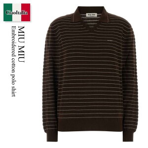 �y���ʌ���E�݌Ɍ���E�����ҏ����I�z �~���E�~���E / Miu Miu Embroidered Cotton Polo Shirt / MML05R F0324 / MML05R SOOO184Q F0324 / MML05RSOOO184Q / MML05RSOOO184Q F0324 / MML05RSOOO184QF0324 / �|���V���c