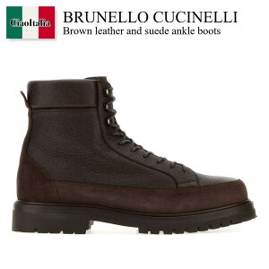 �y���ʌ���E�݌Ɍ���E�����ҏ����I�z �u���l���N�`�l�� / Brunello Cucinelli Brown Leather And Suede Ankle Boots / MZUNTSQ677 / MZUNTSQ677 COL80 / MZUNTSQ677COL80 / �u�[�c