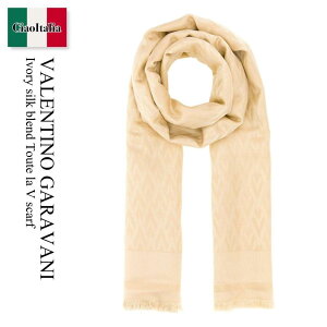 �y���ʌ���E�݌Ɍ���E�����ҏ����I�z �o�����`�m / Valentino Garavani Ivory Silk Blend Toute La V Scarf / 9W2ED007HKS / 9W2ED007HKS BTQ / 9W2ED007HKSBTQ / �}�t���[�E�X�g�[��