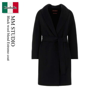 �y���ʌ���E�݌Ɍ���E�����ҏ����I�z �}�b�N�X�}�[�� / Mm Studio Black Wool Blend Estremo Coat / 262601 007 / 262601 6031600 007 / 2626016031600 / 2626016031600 007 / 2626016031600007 / �R�[�g