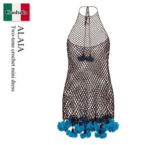 �y���ʌ���E�݌Ɍ���E�����ҏ����I�z �A�Y�f�B���A���C�A / Alaia Two-Tone Crochet Mini Dress / AA9R3150K221D / AA9R3150K221D A75 / AA9R3150K221DA75 / �����s�[�X