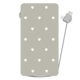 Ciara シアラ モバイルバッテリー かわいい おしゃれ 人気 女子 ブランド iPhone アイフォン スマホ 充電器 Qi おくだけ コンパクト 持ち運び 大容量 USB 5000mAh Qi対応モバイルバッテリー スイートハートダスティグレージュ