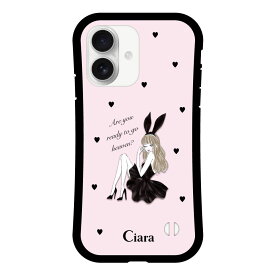 iPhoneケース グリップ 耐衝撃ケース ブラックバニー