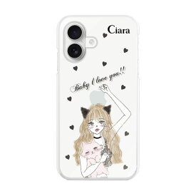 iPhoneケース ハイブリッド クリアケース ブラックキャットガール