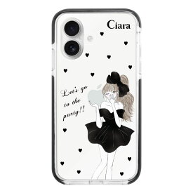 iPhoneケース クッションバンパー 耐衝撃クリアケース ブラックリボン