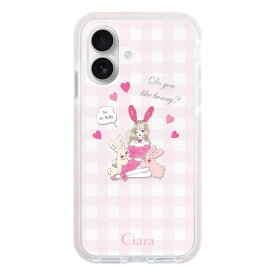iPhoneケース クッションバンパー 耐衝撃クリアケース バニーアンドガール