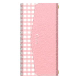 GRATINAKYV48ケース カード収納 ミラー ストラップ付き レザー 三つ折り 手帳型ケース ギンガム