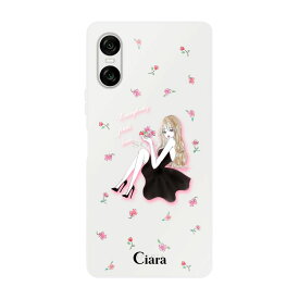 Xperiaケース クリアケース ラベンダーブラックガール
