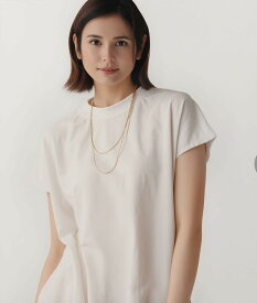 【Sans Souci 34+】レディース カットソー 接触冷感 春夏 プルオーバー Tシャツ シンプル ナチュラル サンスーシー サンヨンプラス