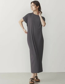 【Sans Souci 34+】レディース ワンピース 接触冷感 春夏 ボトルネック フレアワンピース ゆったり シンプル サンスーシー サンヨンプラス