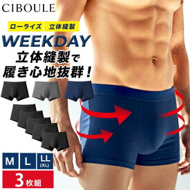 ボクサーパンツ メンズ 3枚 セット 前閉じ ローライズ ボクサーブリーフ パンツ 大きいサイズ M L XL 無地 ストレッチ フィット シンプル ブラック 黒 下着 肌着 メンズインナー まとめ買い