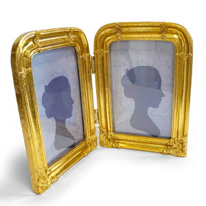 アンティーク フォトフレーム レクト 両開き 2連 ゴールド 2面 壁掛け 写真立て 写真たて フォトスタンド フレーム ゴールド レトロ モダン アンティーク ヴィンテージ ビンテージ ヨーロッ
