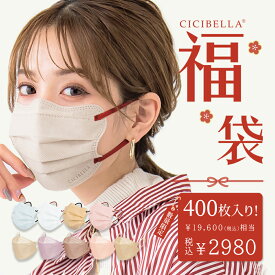 「数量限定」 CICIBELLA大人気立体バイカラーマスク 福袋40袋セット 血色マスク 不織布 くちばし マスク 不織布マスク 立体マスク 3Dマスク カラーマスク おしゃれマスク 人気アイテム入り もりもり盛り沢山の計40袋マスク福袋 400枚入り春